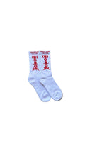 White/Red Dolor Holy Socks
