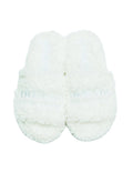 Furry Slide Sandal in White