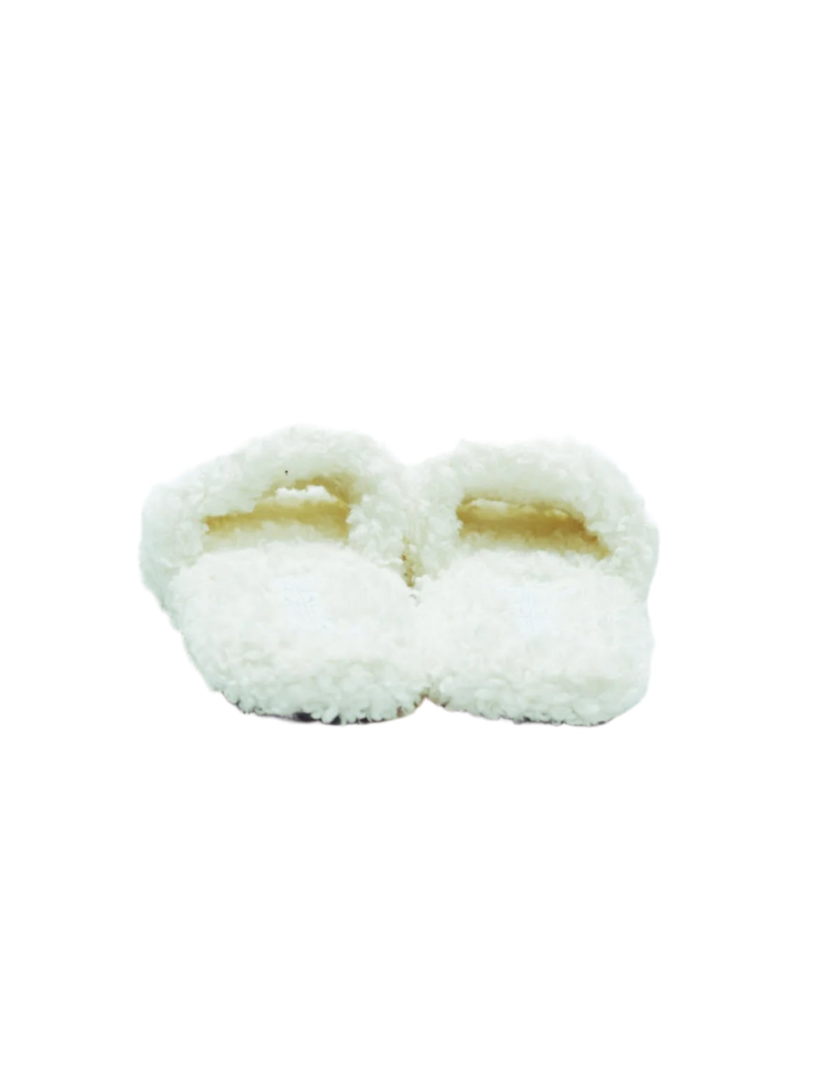 Furry Slide Sandal in White