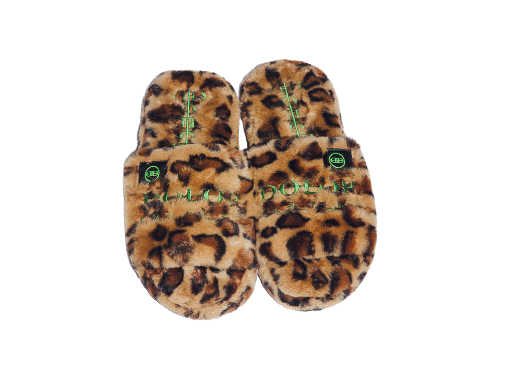 Furry Sandal in Lepoard