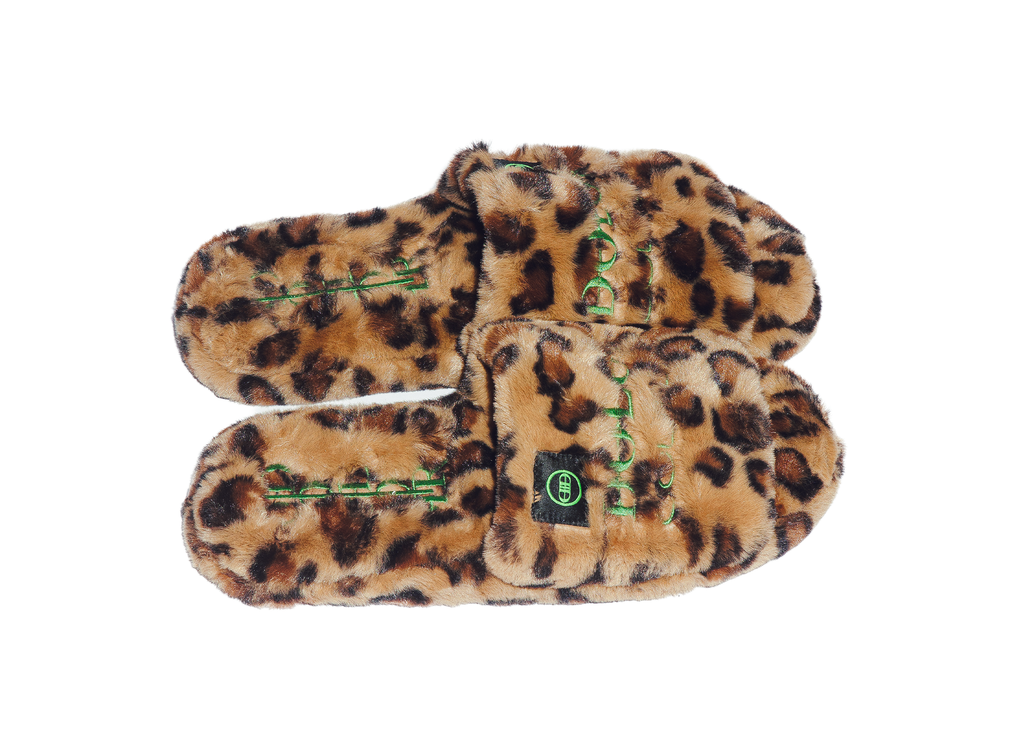 Furry Sandal in Lepoard